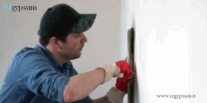 گچکاری دیوار با گچ سفید