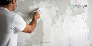 گچکاری دیوار با گچ قدیمی